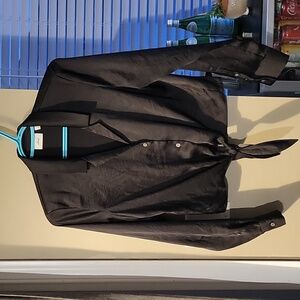 Wilfred Tie-front satin blouse